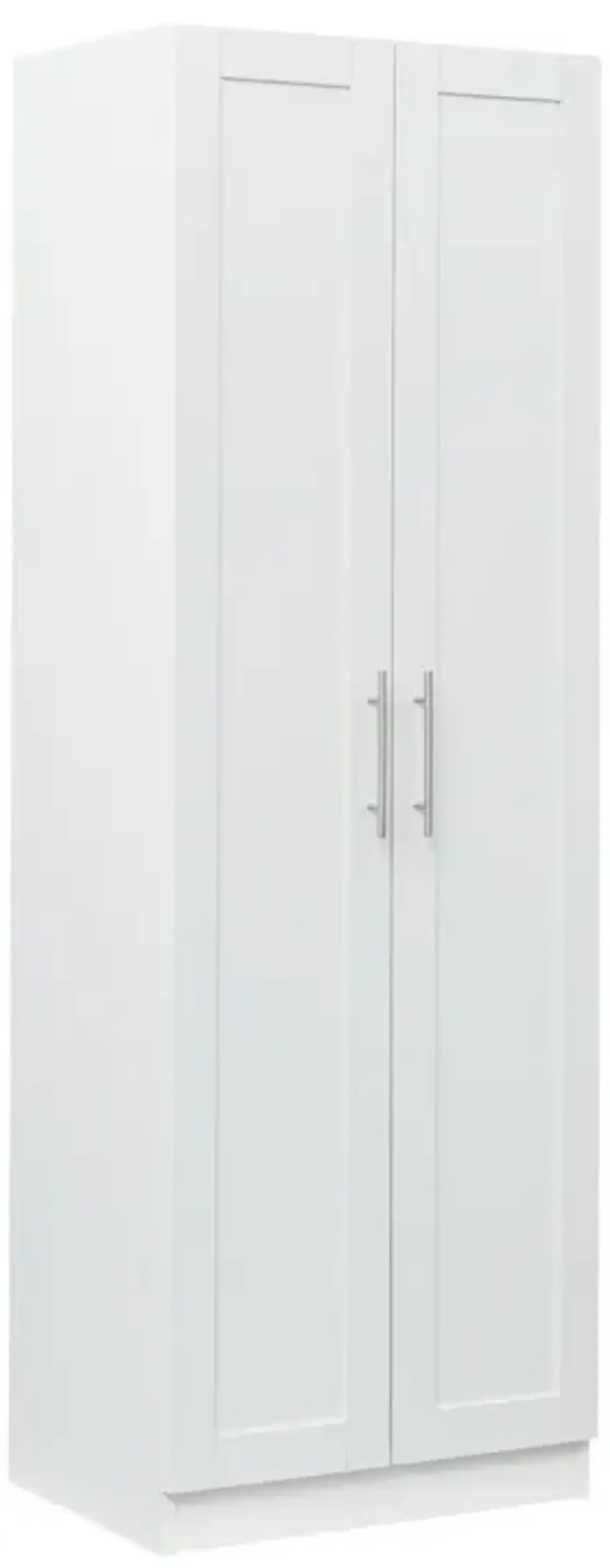 High Wardrobe And Kitchen Cabinet With 2 Doors And 3 Partitions To Separate 4 Storage Spaces