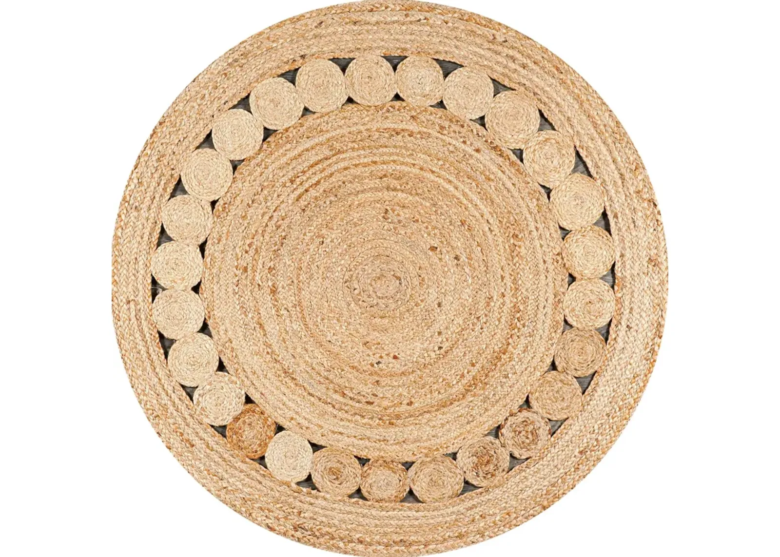 Dahlia Round Natural Jute Boho Circle Natural Round Area Rug