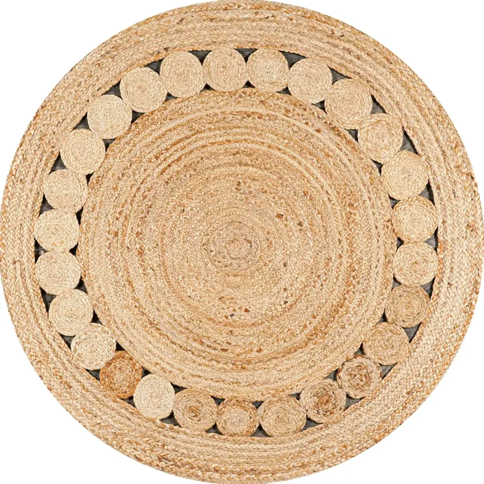 Dahlia Round Natural Jute Boho Circle Natural Round Area Rug