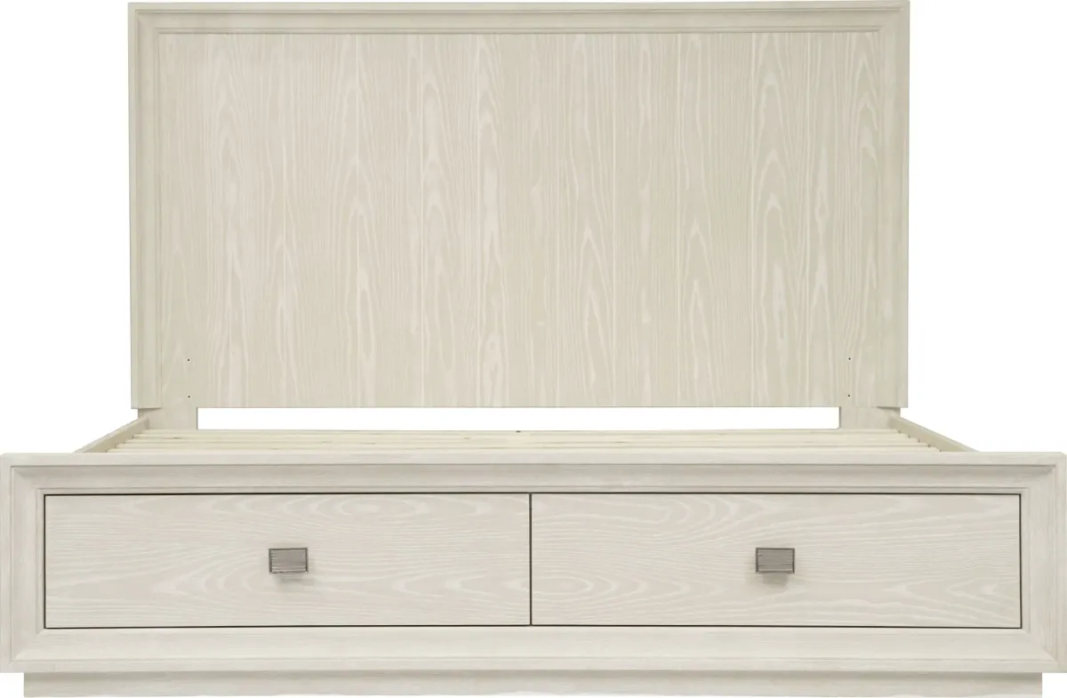 Maxime King-size Two Drawer Footboard Storage Bed In Ash