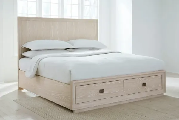 Maxime King-size Two Drawer Footboard Storage Bed In Ash
