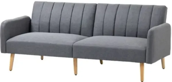 Modern Mid-Century Linen-touch Polyester Futon Sleeper Sofa Bed