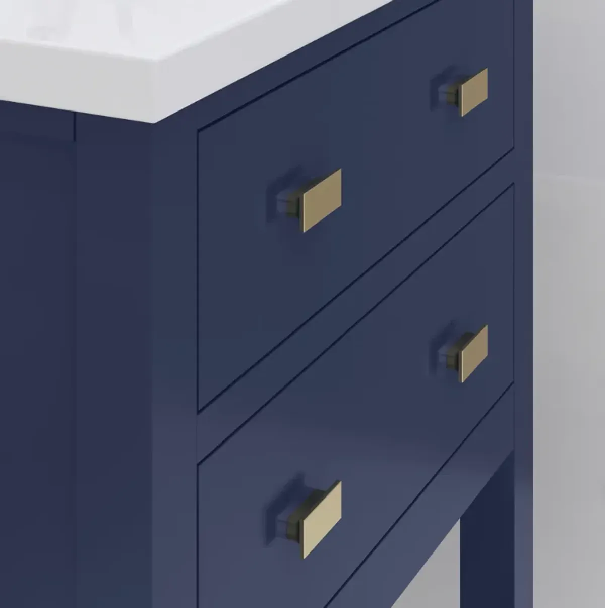 Viola 24 In. Integrated Ceramic Sink Top Vanity in Monarch Blue