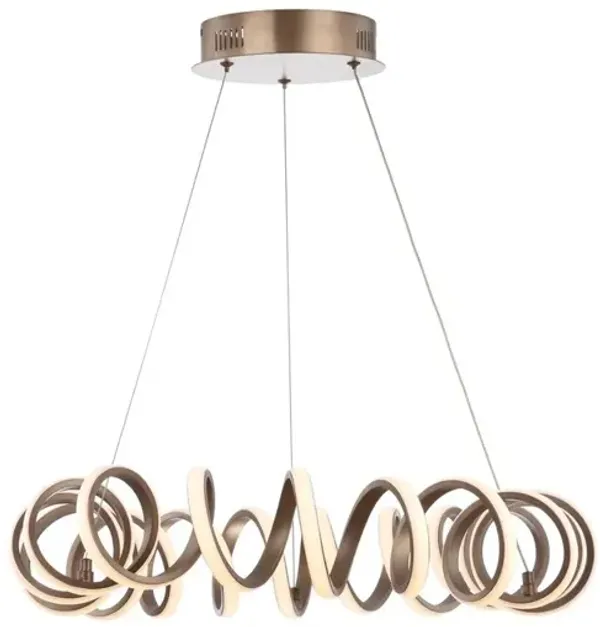 Cursive Adjustable Spiral Integrated LED Metal Chandelier Ceiling Light