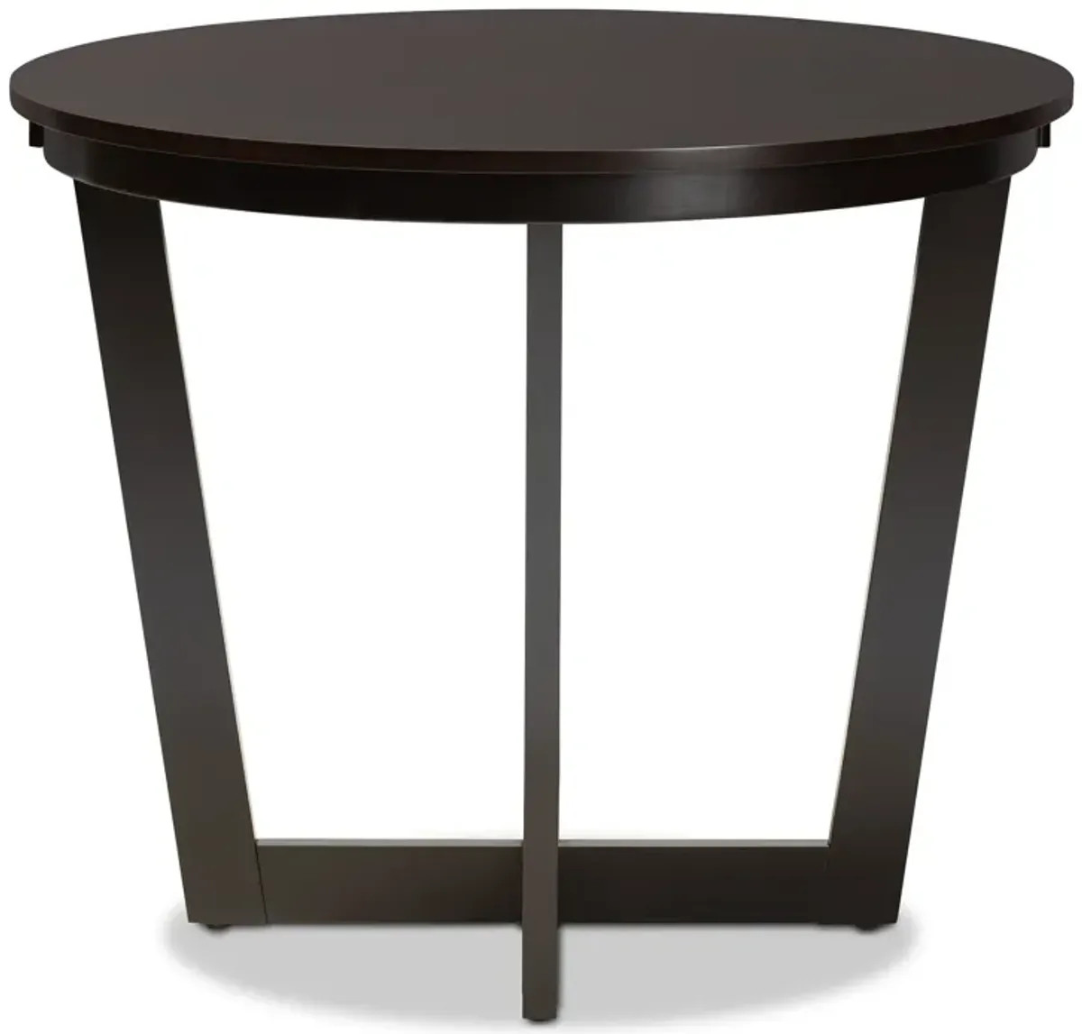 Baxton Studio Alayna Modern Dark Brown Finished 35 Inch Wide Round Wood Dining Table