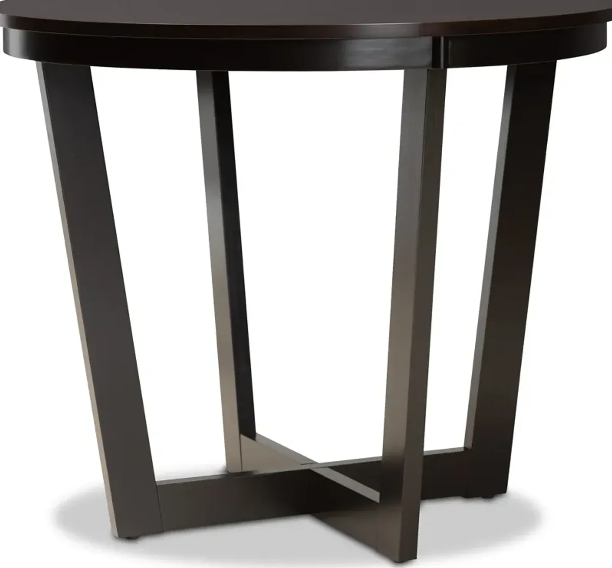 Baxton Studio Alayna Modern Dark Brown Finished 35 Inch Wide Round Wood Dining Table