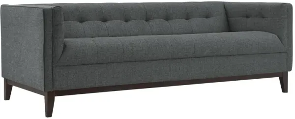 Modway Serve Modern Tuxedo Sofa With Upholstered Tufted Fabric in Gray