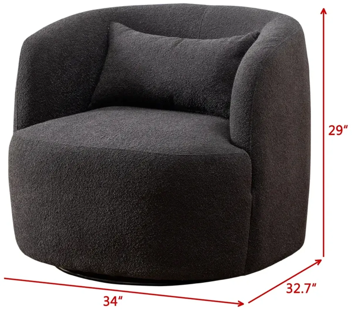 Ashlie Bouclé Swivel Barrel Chair