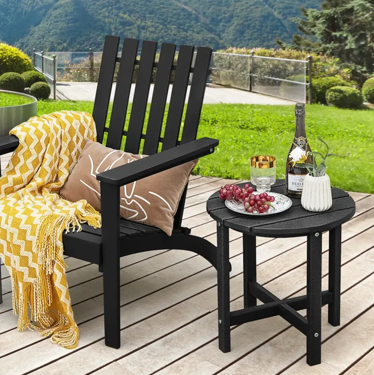 18 Inch Round Weather-Resistant Adirondack Side Table