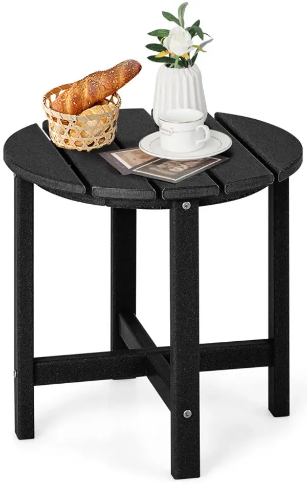 Round Adirondack Side Table Weather Resistant for Patio Deck or Garden