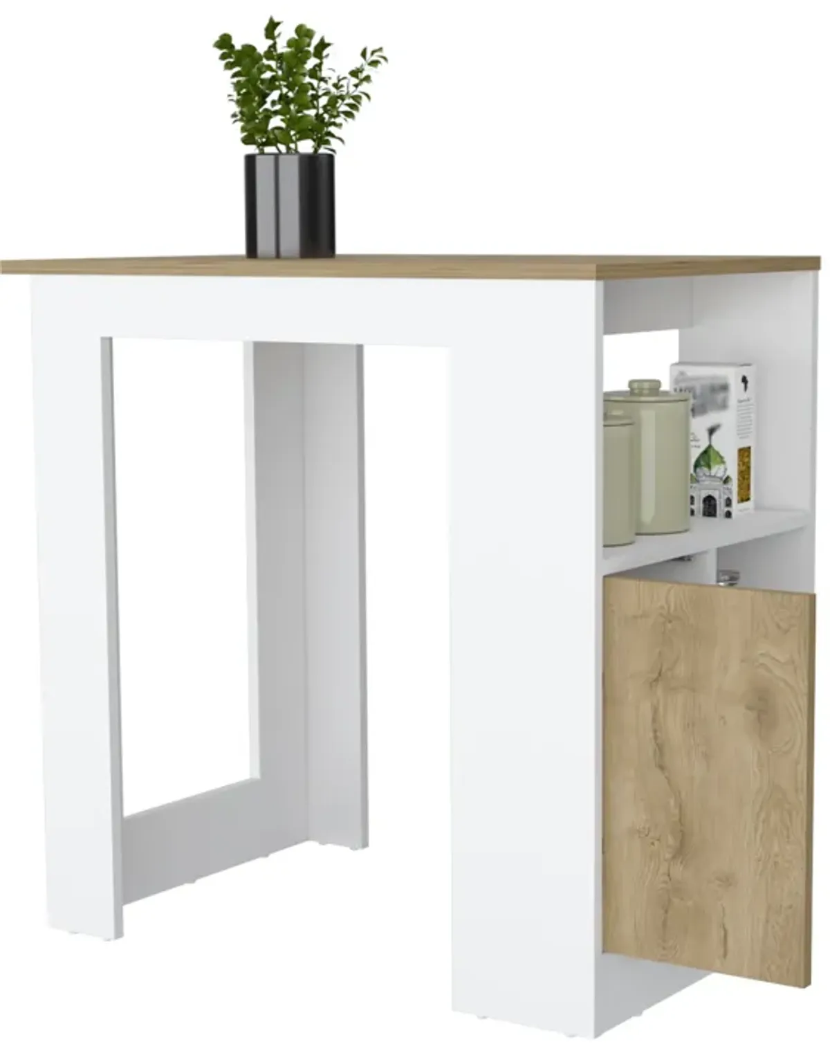 Streamdale Aurora Kitchen Island with Open Compartment and Cabinet