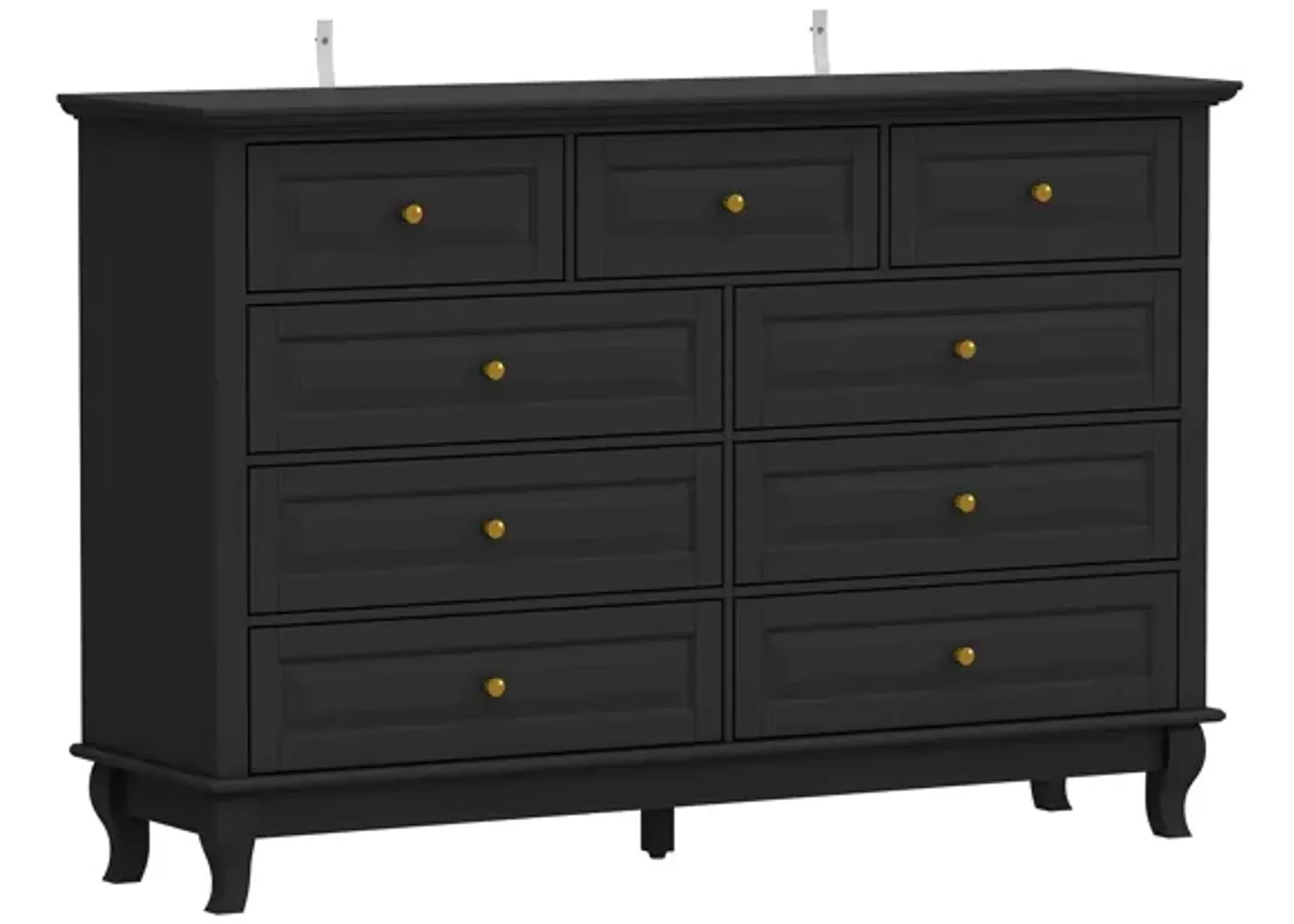 Modern 9-Drawer Dresser: Stylish Storage Solution in White or Black