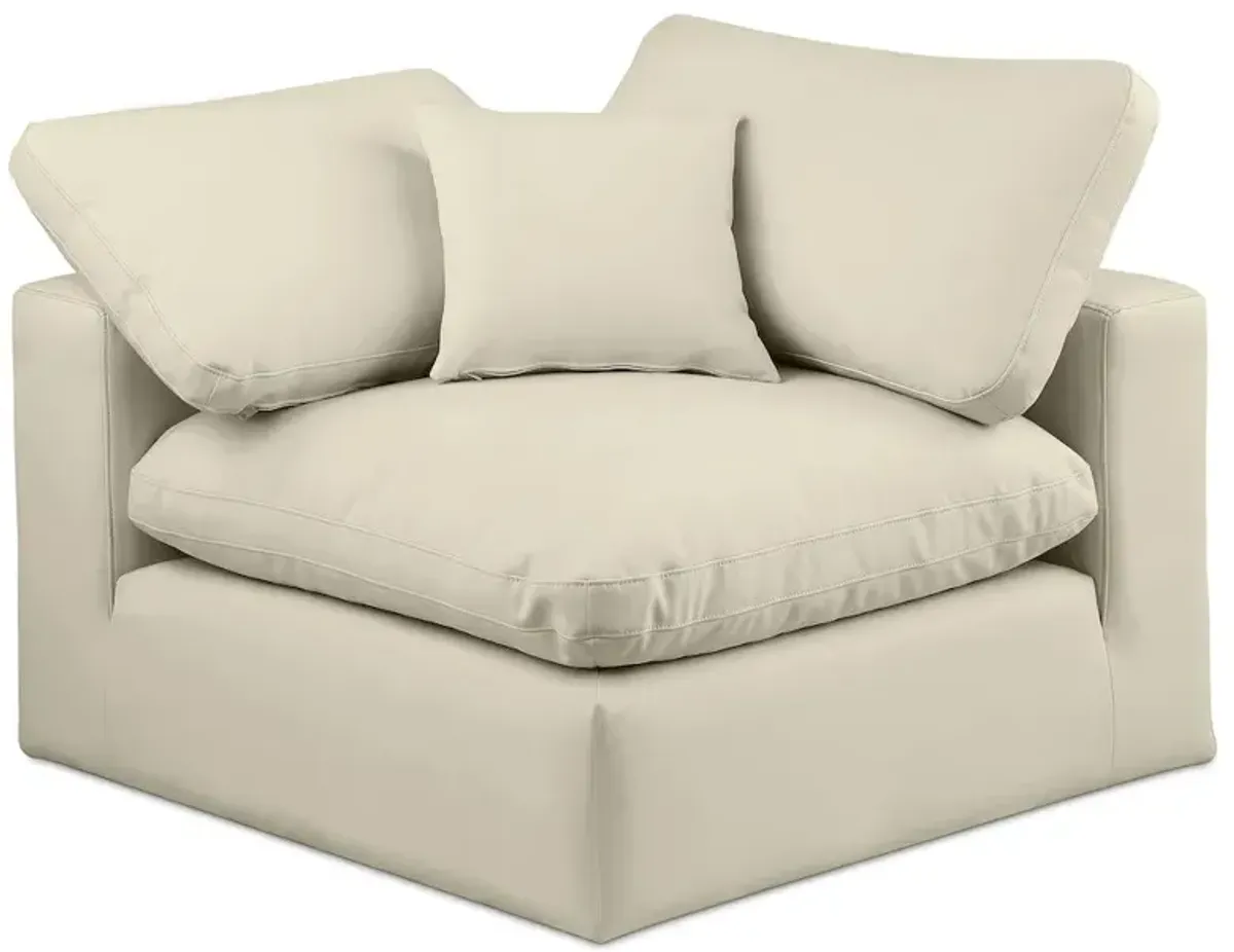 Meridian Furniture Comfy Cream Vegan Leather Modular Corner Chair