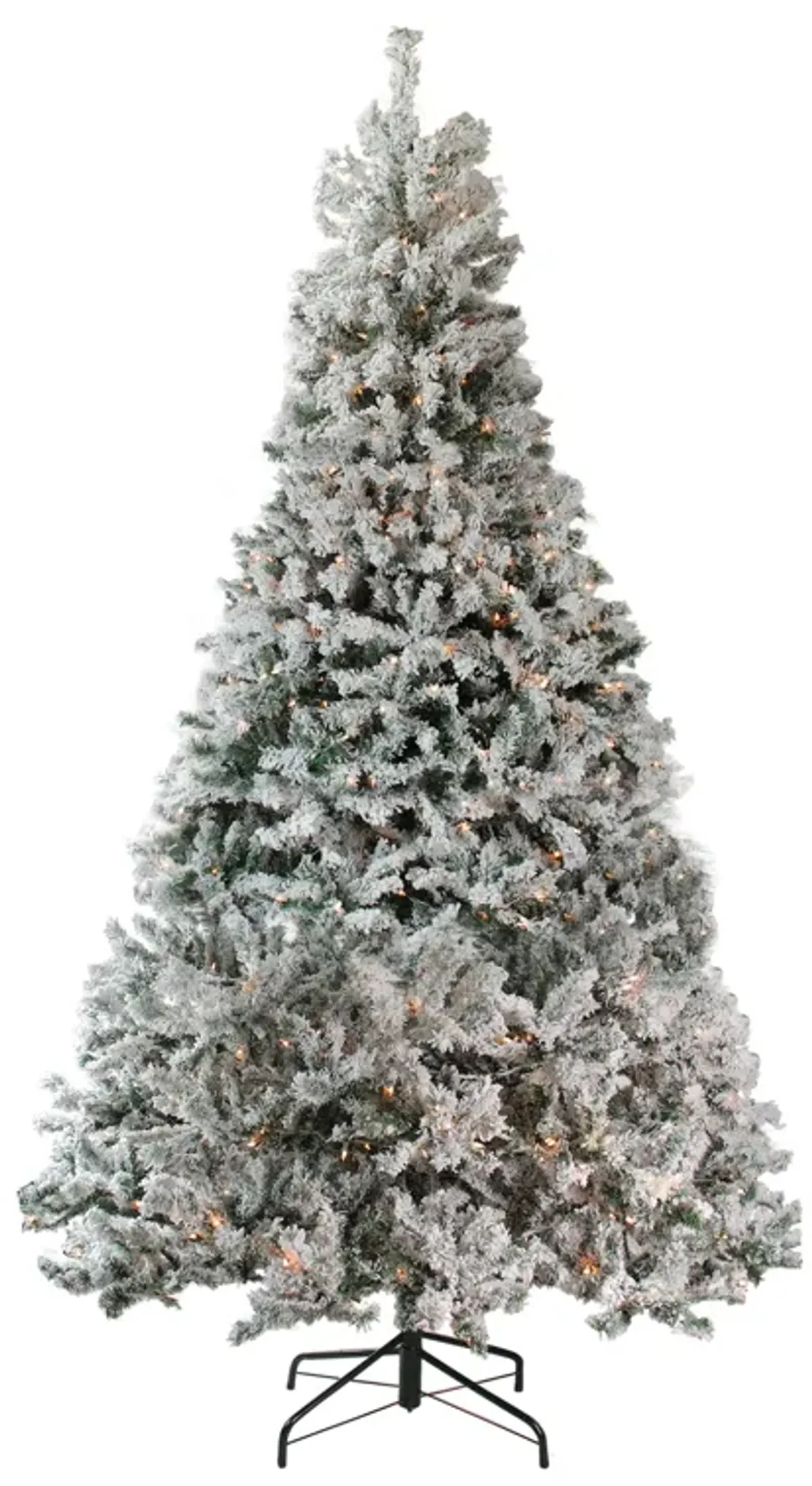 7.5' Pre-Lit Heavily Flocked Medium Pine Artificial Christmas Tree  Clear Lights