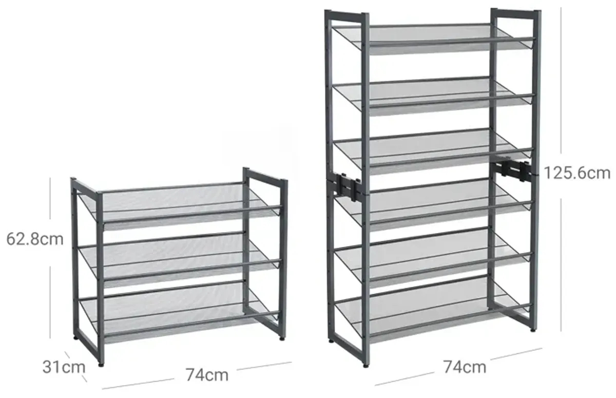 6-Tier Shoe Rack - Spacious Storage Solution for Organized Footwear