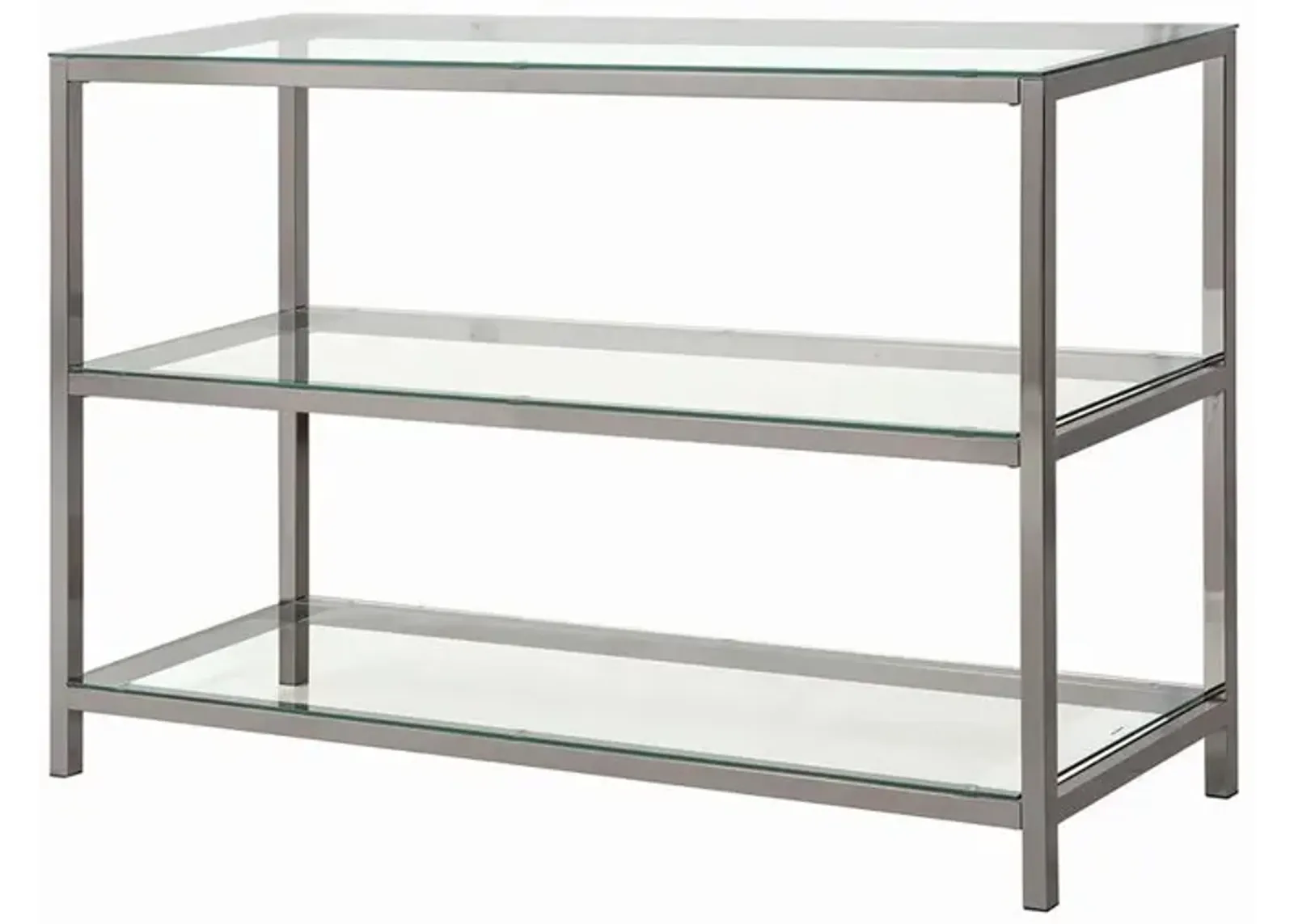 Trini Sofa Table with Glass Shelf Black Nickel