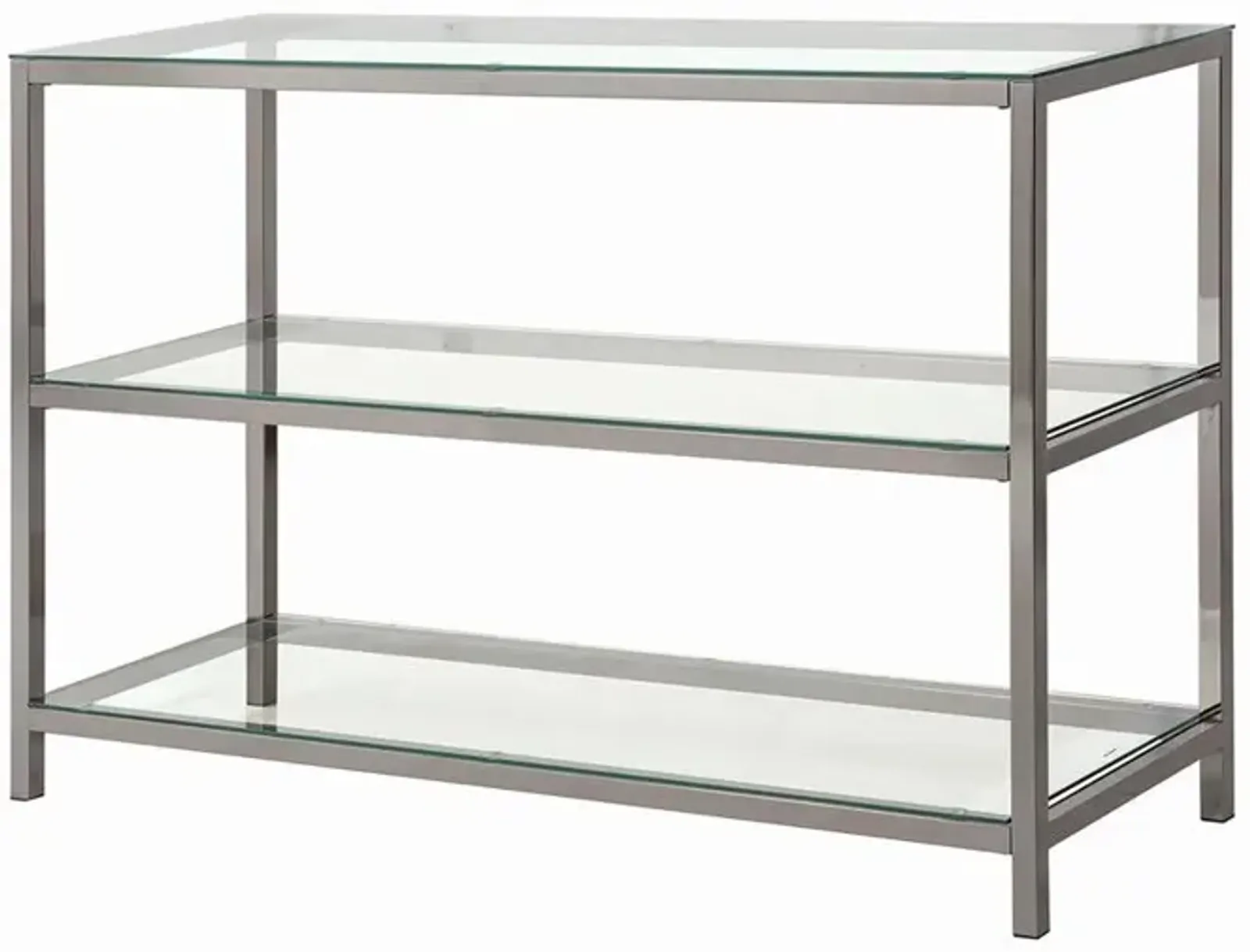 Trini Sofa Table with Glass Shelf Black Nickel