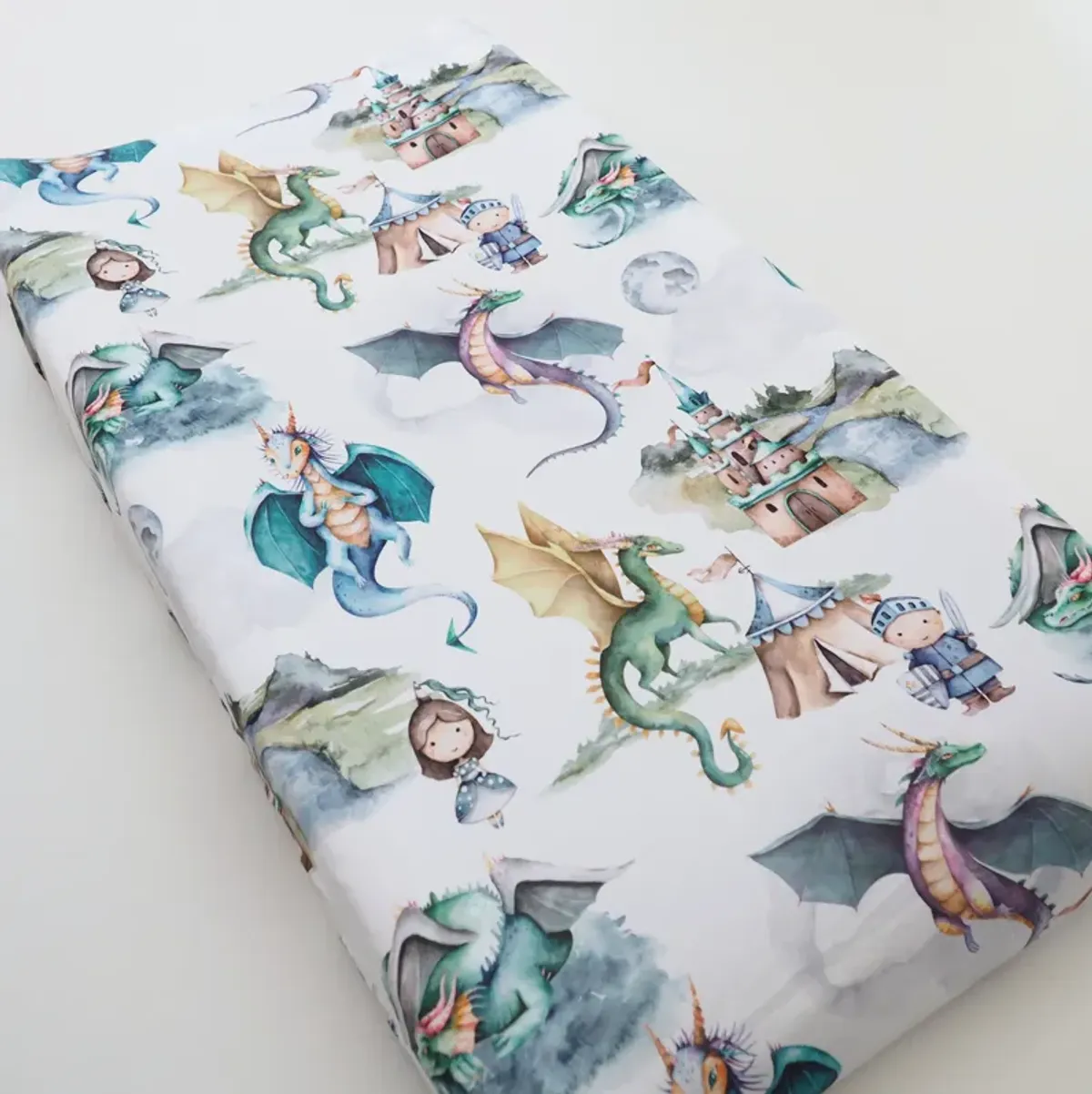 Baby Changing Pad Cover - Dragons & Knights