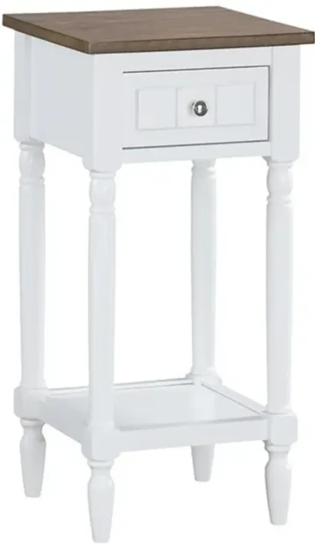 Convience Concept, Inc. French Country Khloe 1 Drawer Accent Table with Shelf Driftwood/White