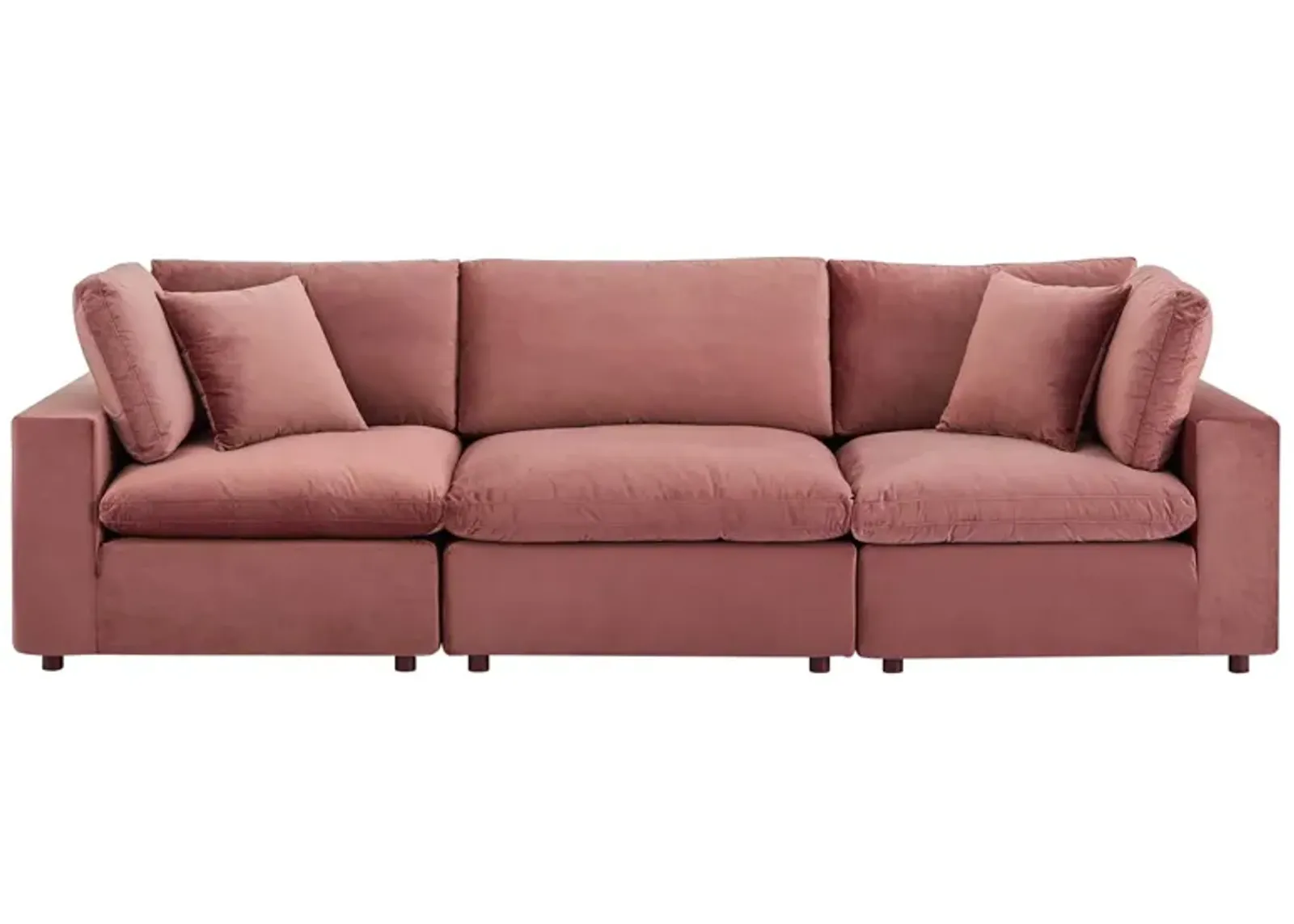 Commix Down Filled Overstuffed Performance Velvet 3-Seater Sofa