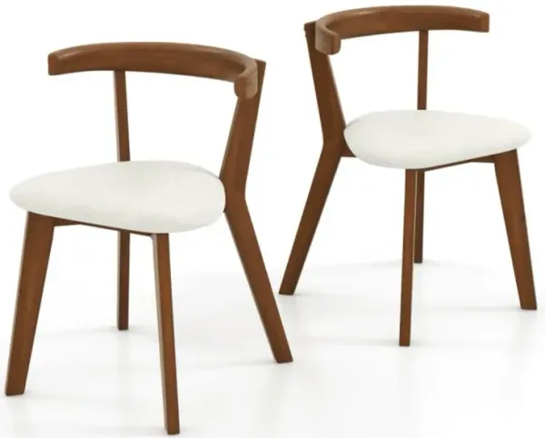 Hivvago Wood Dining Chair Set of 2 with Padded Seat and Curved Back
