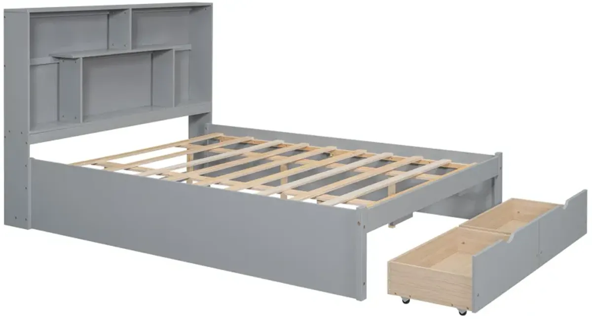 Merax Modern Platform Bed with Storage Headboard