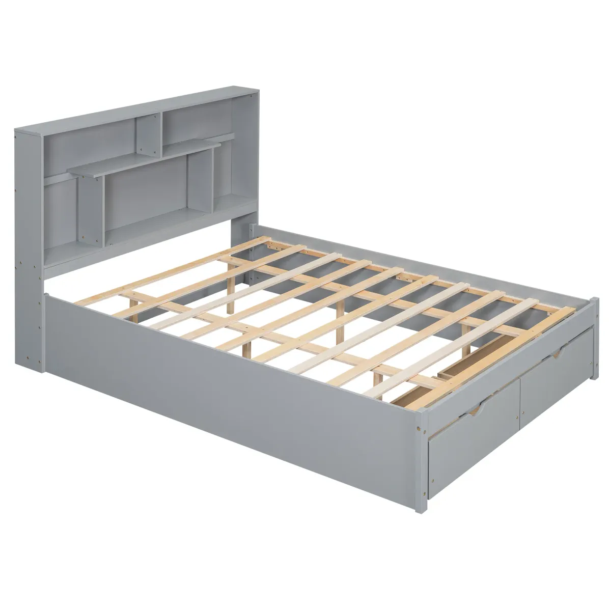 Merax Modern Platform Bed with Storage Headboard