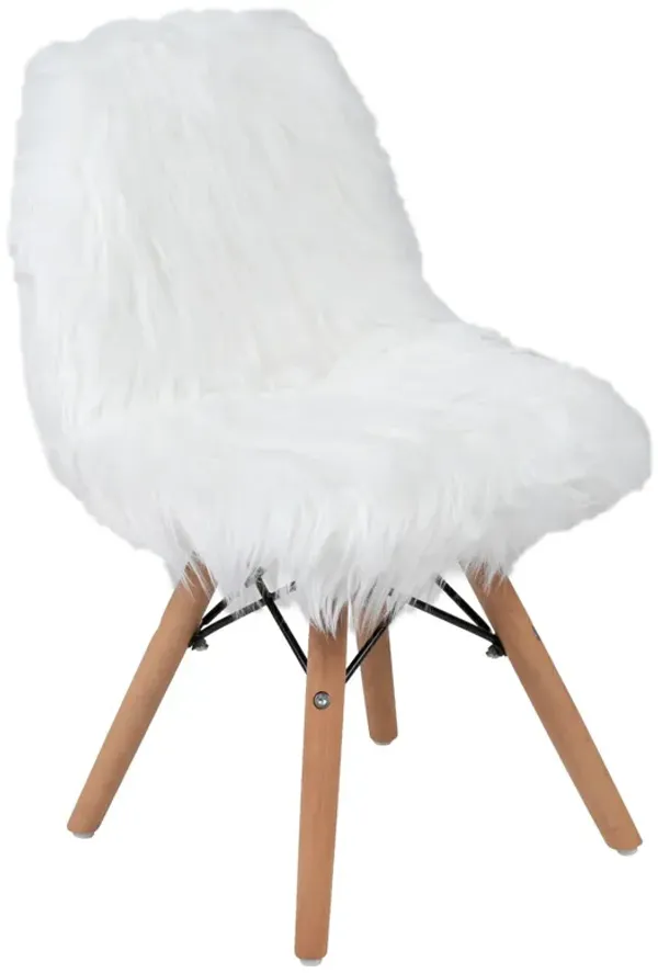 Flash Furniture Kids Shaggy Dog White Accent Chair