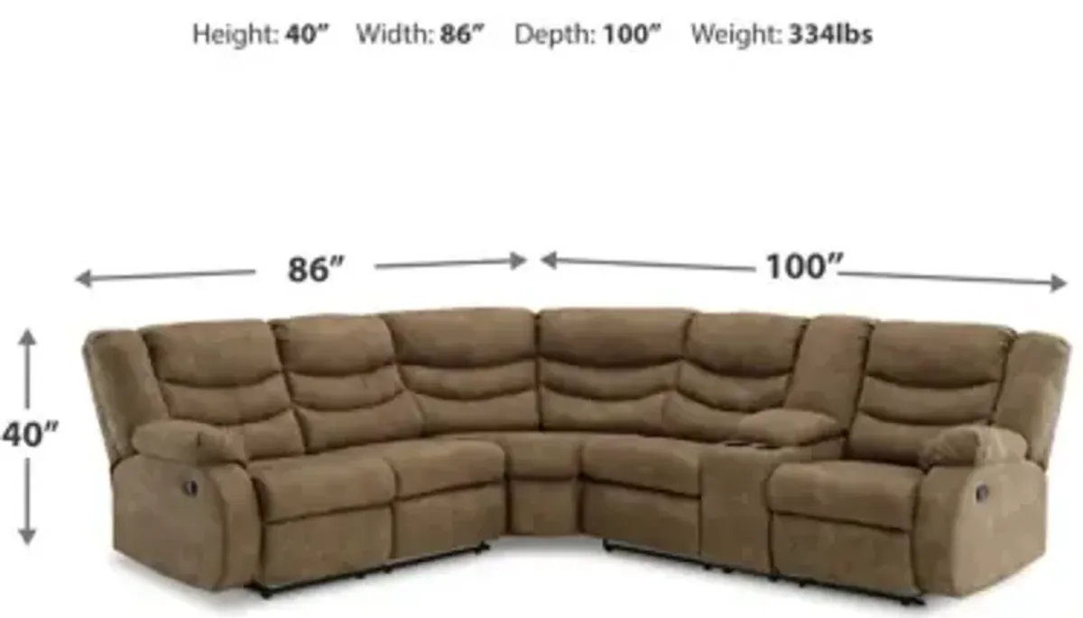 Partymate 2-Piece Reclining Sectional