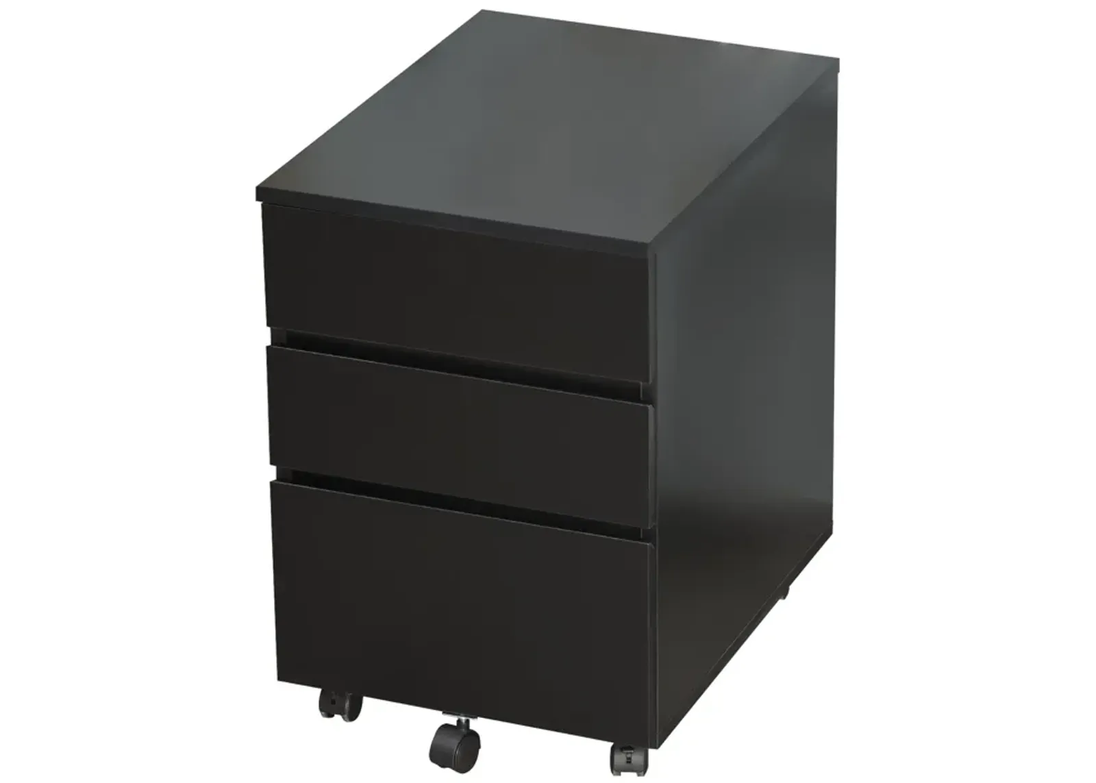 Black Office Assistant: 3-Drawer Mobile File Cabinet/Printer Stand