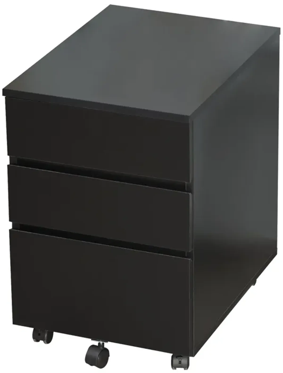 Black Office Assistant: 3-Drawer Mobile File Cabinet/Printer Stand