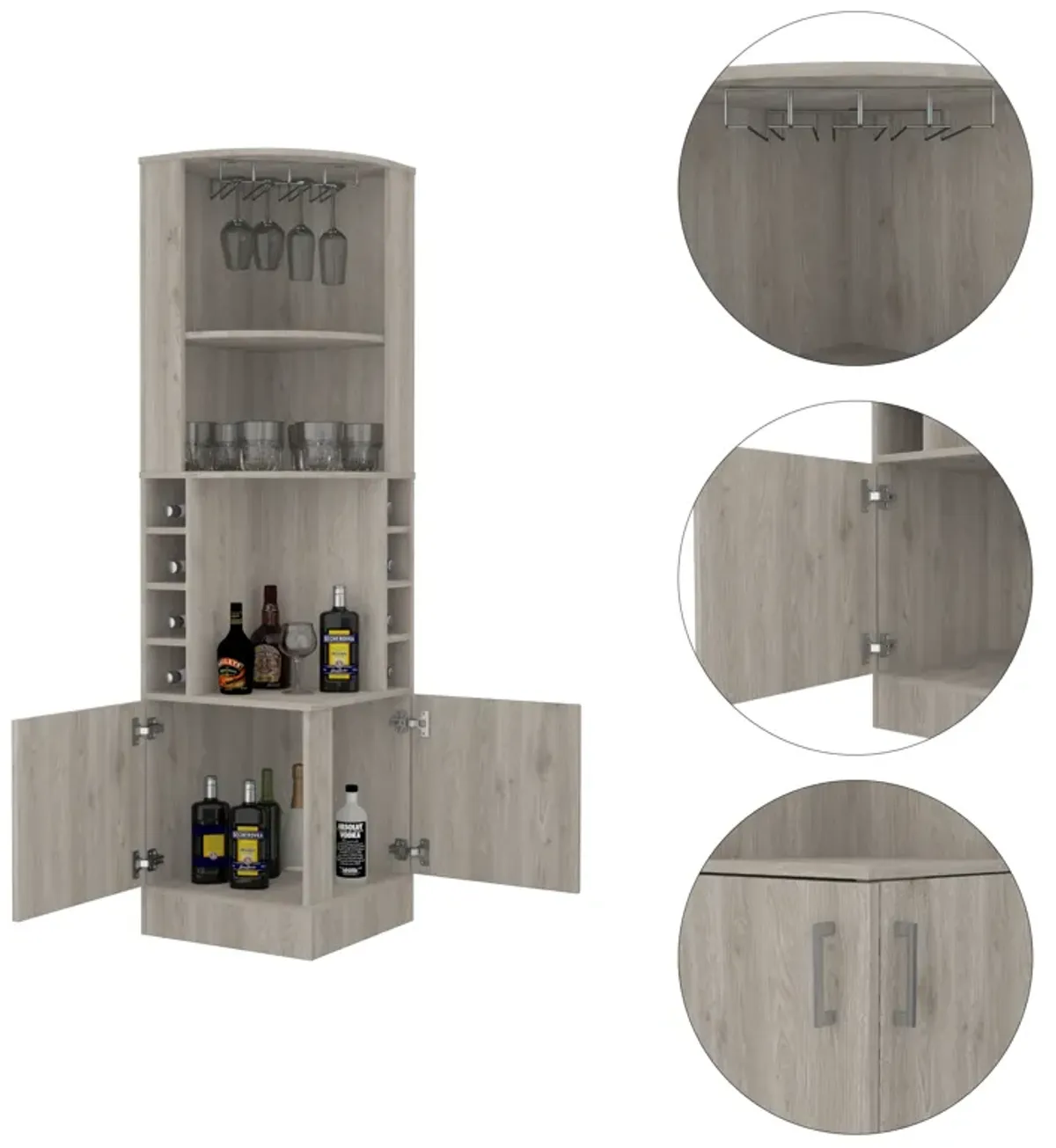 Seattle Corner  Bar Cabinet