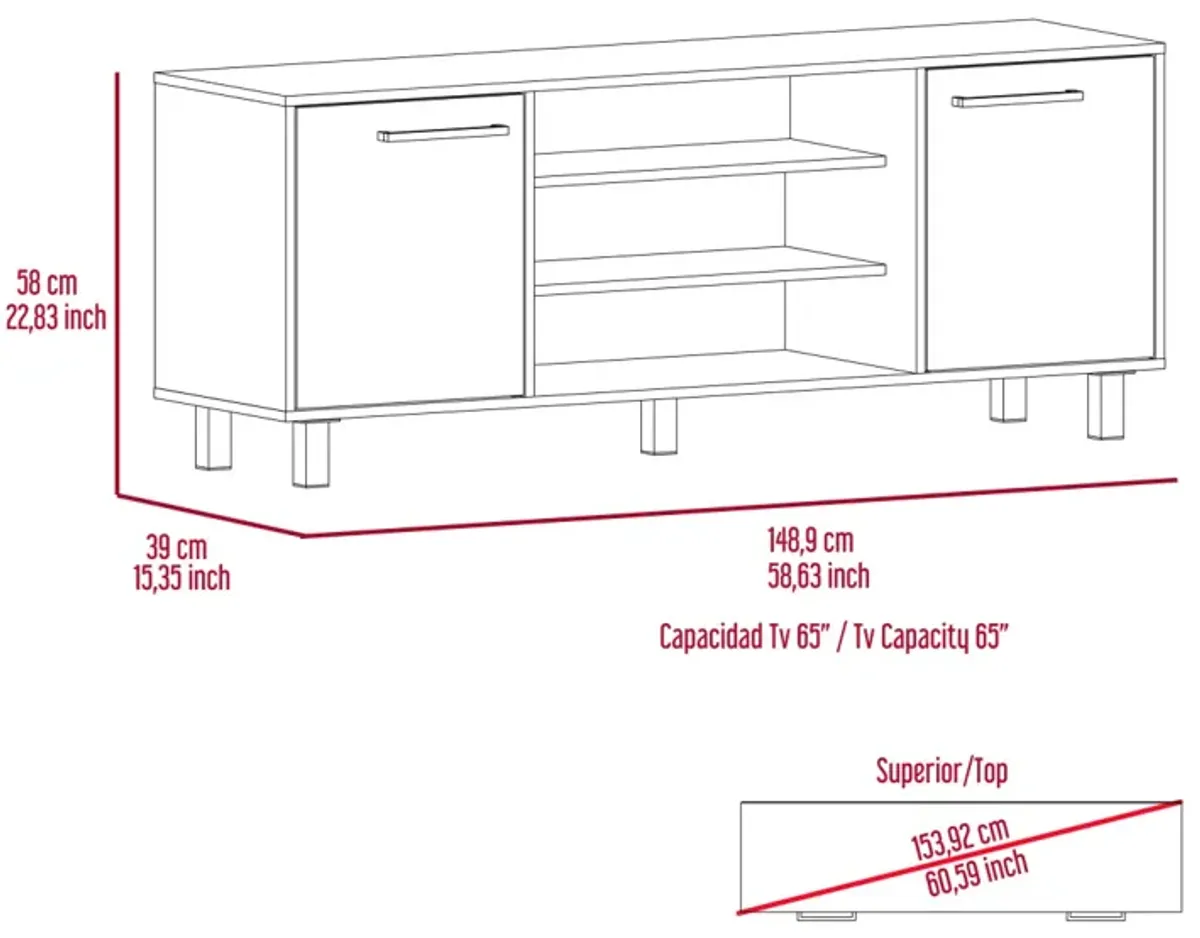 Cannon 3-Shelf 2-Door TV Stand Carbon Espresso