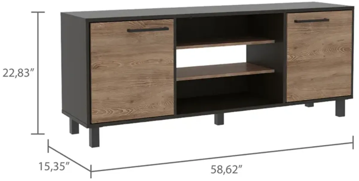 Cannon 3-Shelf 2-Door TV Stand Carbon Espresso