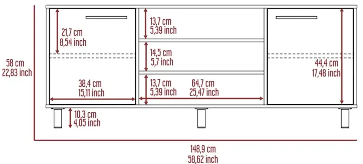 Cannon 3-Shelf 2-Door TV Stand Carbon Espresso