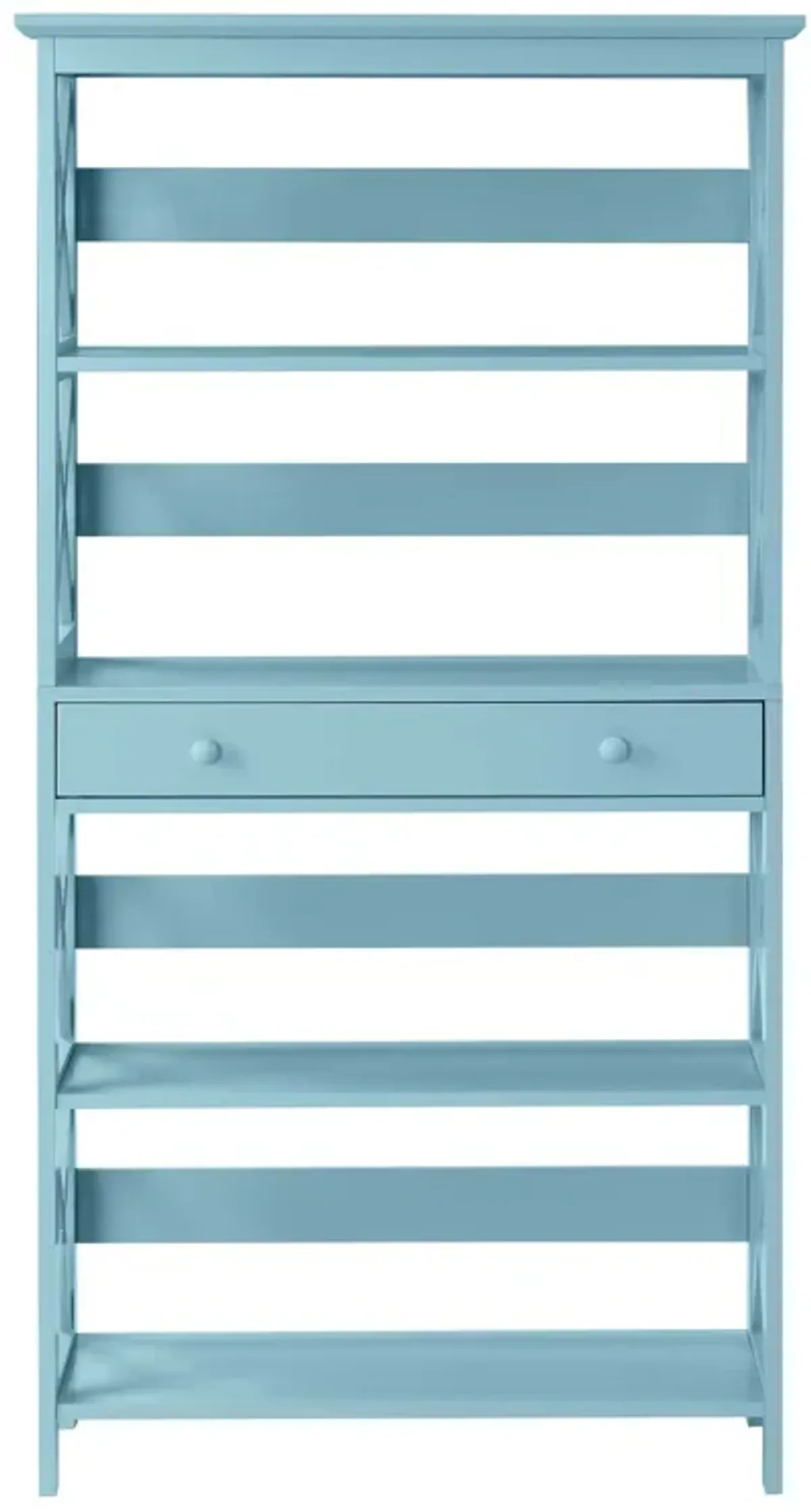 Convenience Concepts Oxford 5 Tier Bookcase with Drawer, Sea Foam