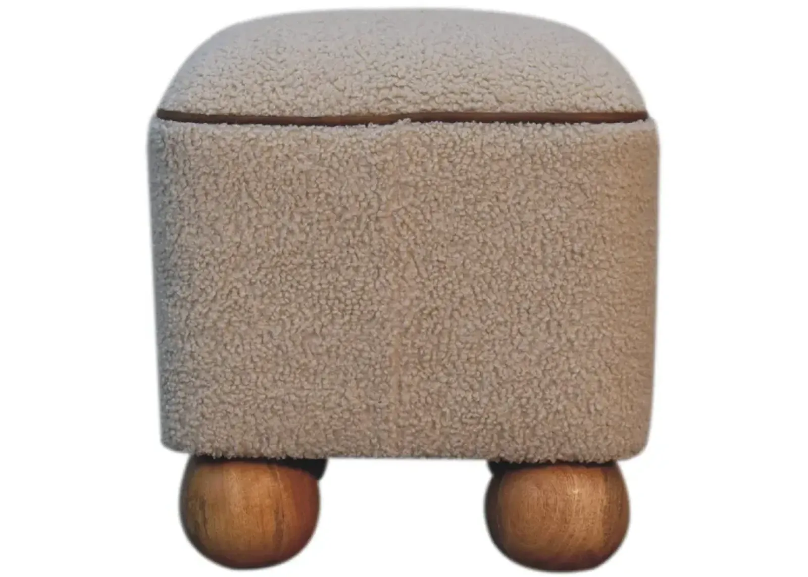 Serenity  Solid Wood Footstool Boulce Fabic  with Ball Feet