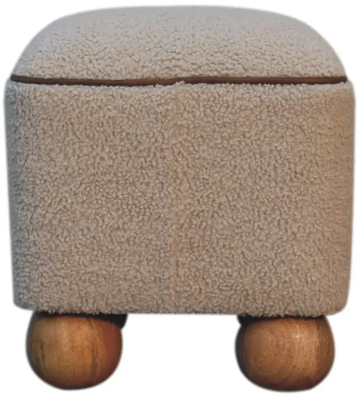 Serenity  Solid Wood Footstool Boulce Fabic  with Ball Feet