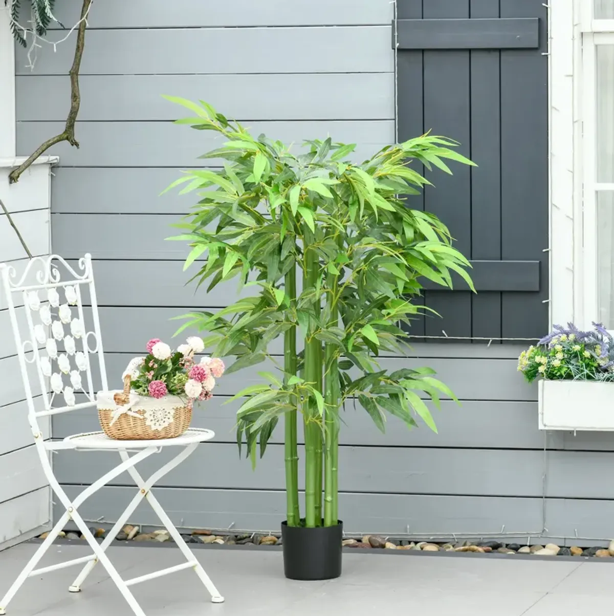 Zen Decor Element: 4.5ft Faux Bamboo Tree in Nursery Pot