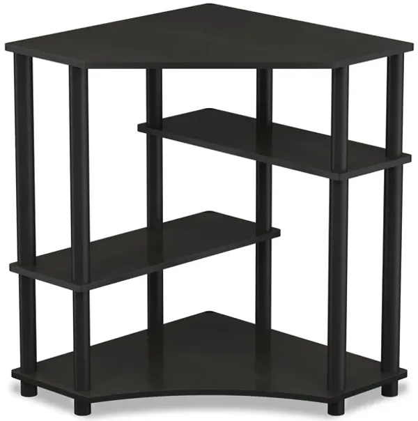 Furinno Furinno Turn-N-Tube Space Saving Corner Desk with Shelves, Espresso/Black 16098EX/BK