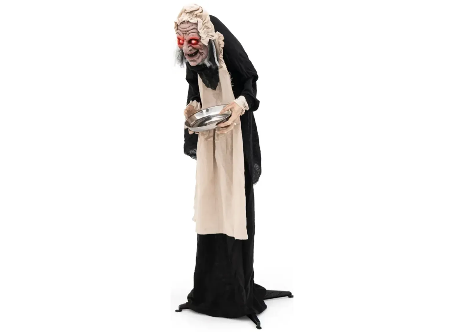 5.2 Feet Halloween Animated Standing Greeter Old Lady with Candy Dish