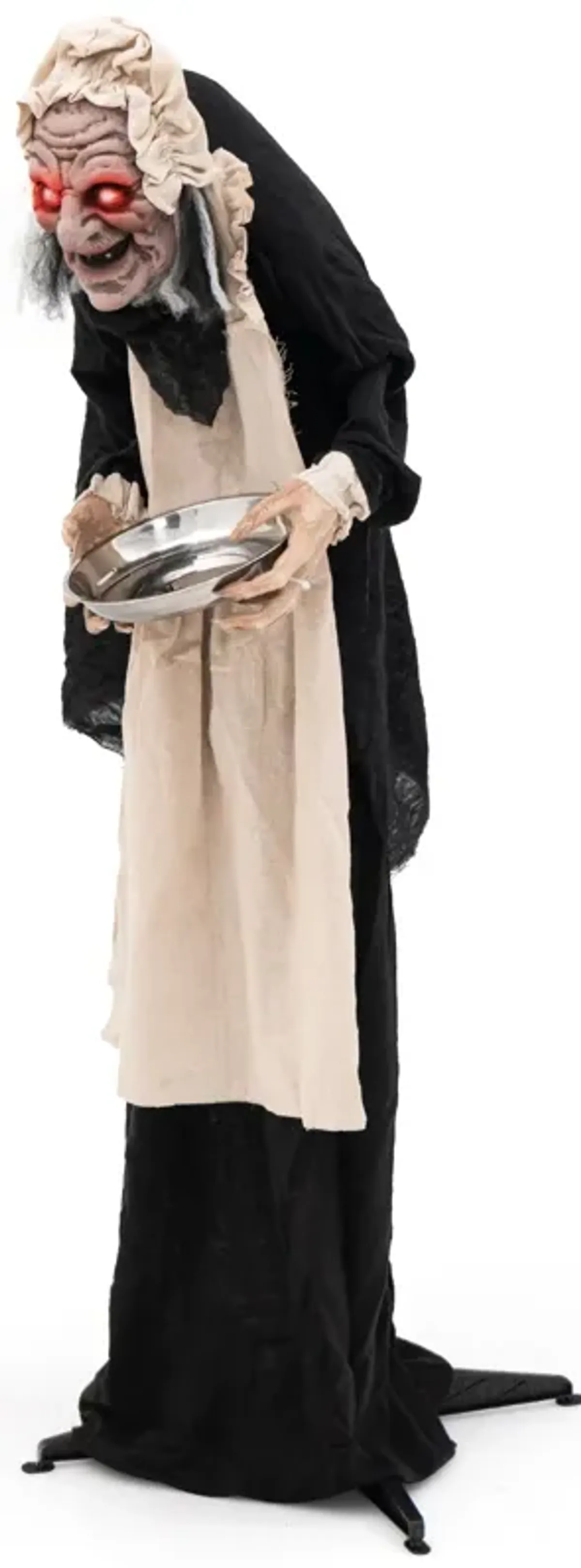 5.2 Feet Halloween Animated Standing Greeter Old Lady with Candy Dish