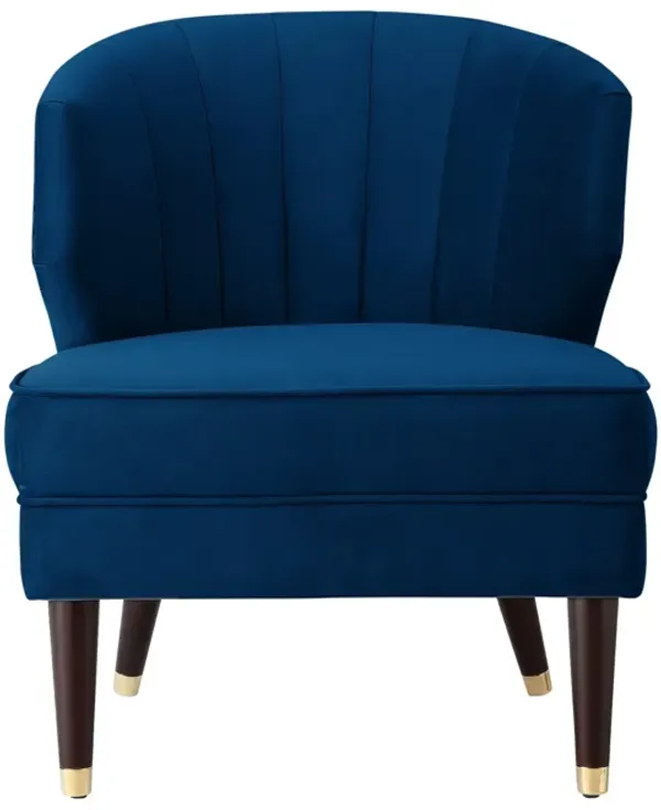 Nicole Miller Guillermo Velvet Accent Chair With Cherry Legs