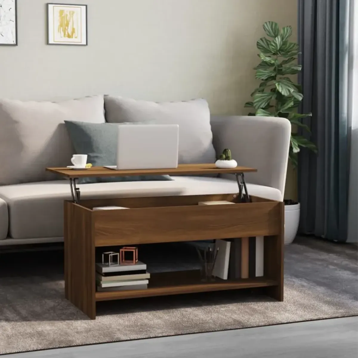 vidaXL Coffee Table Brown Oak 40.2"x19.7"x20.7" Engineered Wood