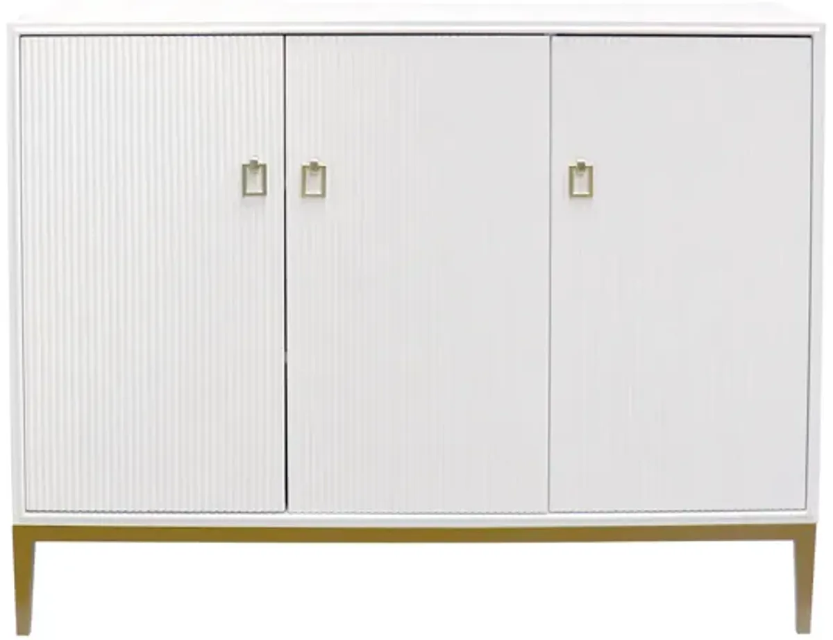 Pasargad Home Victoria Sideboard with 3 Doors, Ivory