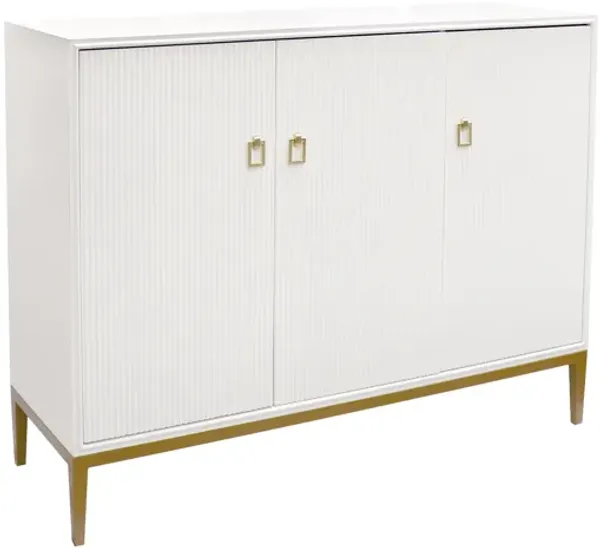 Pasargad Home Victoria Sideboard with 3 Doors, Ivory