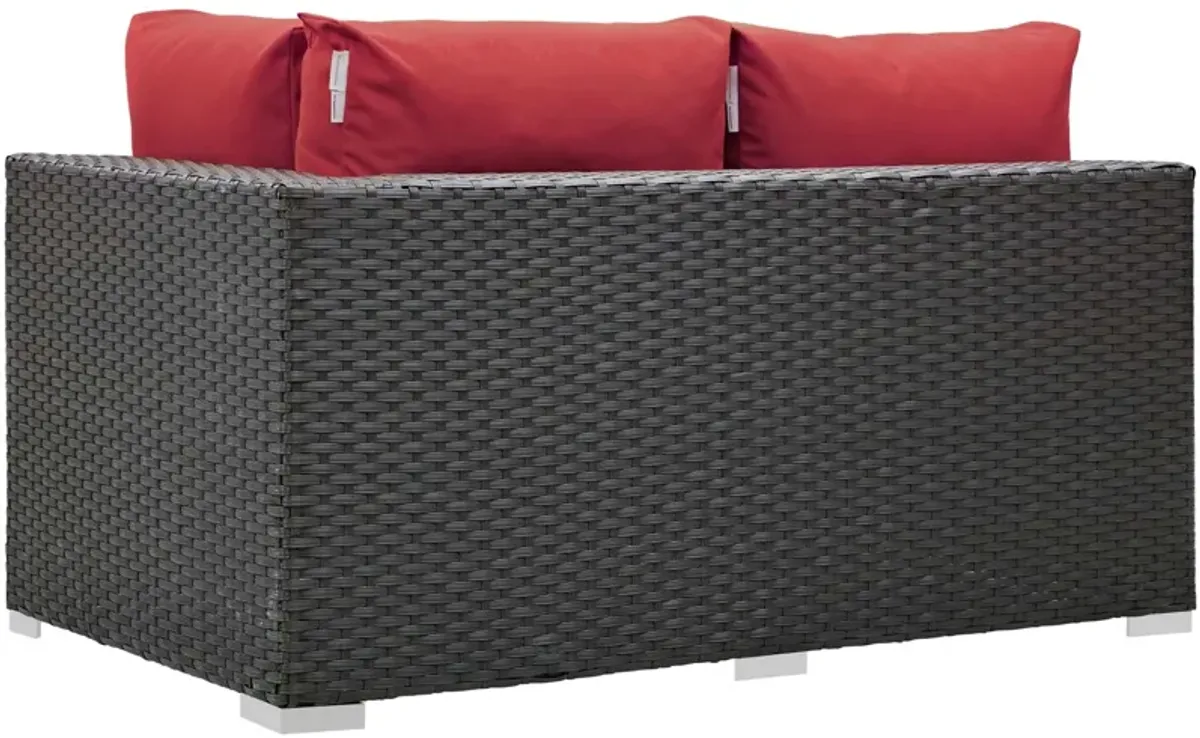 Modway - Sojourn Outdoor Patio Sunbrella® Right Arm Loveseat Canvas Red