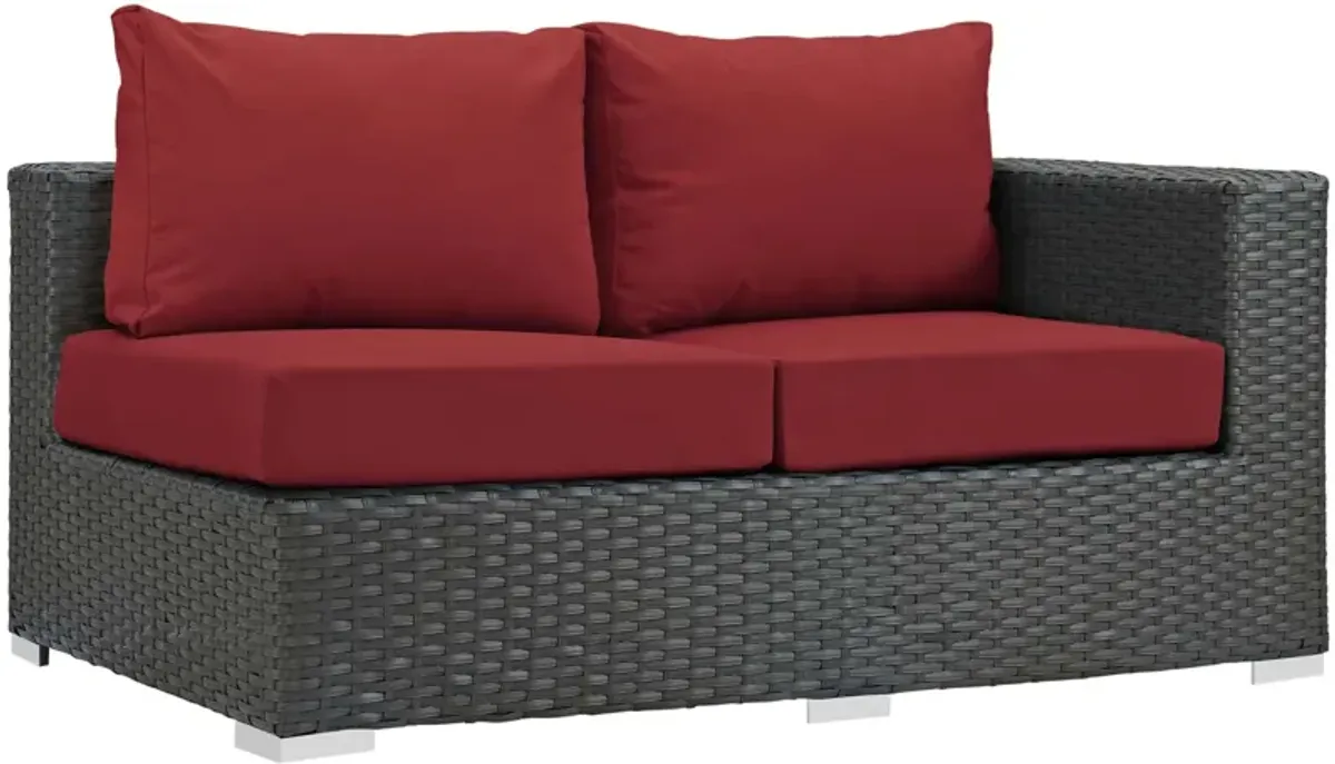 Modway - Sojourn Outdoor Patio Sunbrella® Right Arm Loveseat Canvas Red