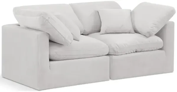 Meridian Furniture Indulge Cream Velvet Modular Sofa