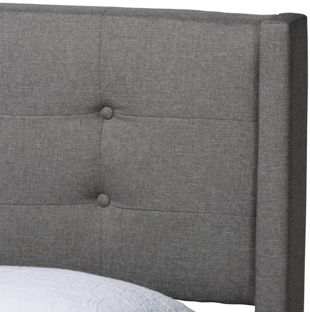 Baxton Studio Casol Mid-Century Modern Grey Fabric Upholstered Queen Size Platform Bed